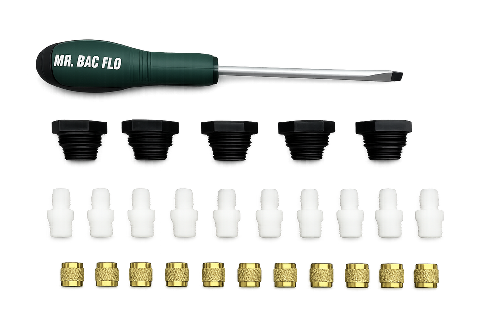 Ms. Bac Flo 3 Valve Gauge Backflow Test Kit with Fittings and Bushings