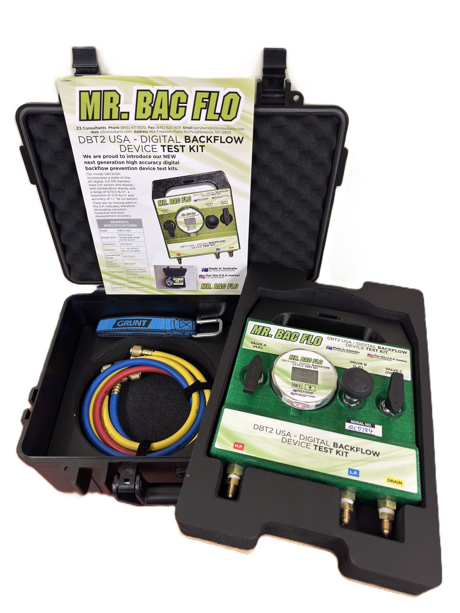 Mr. Bac Flo Digital 3 Valve Gauge Backflow Test Kit