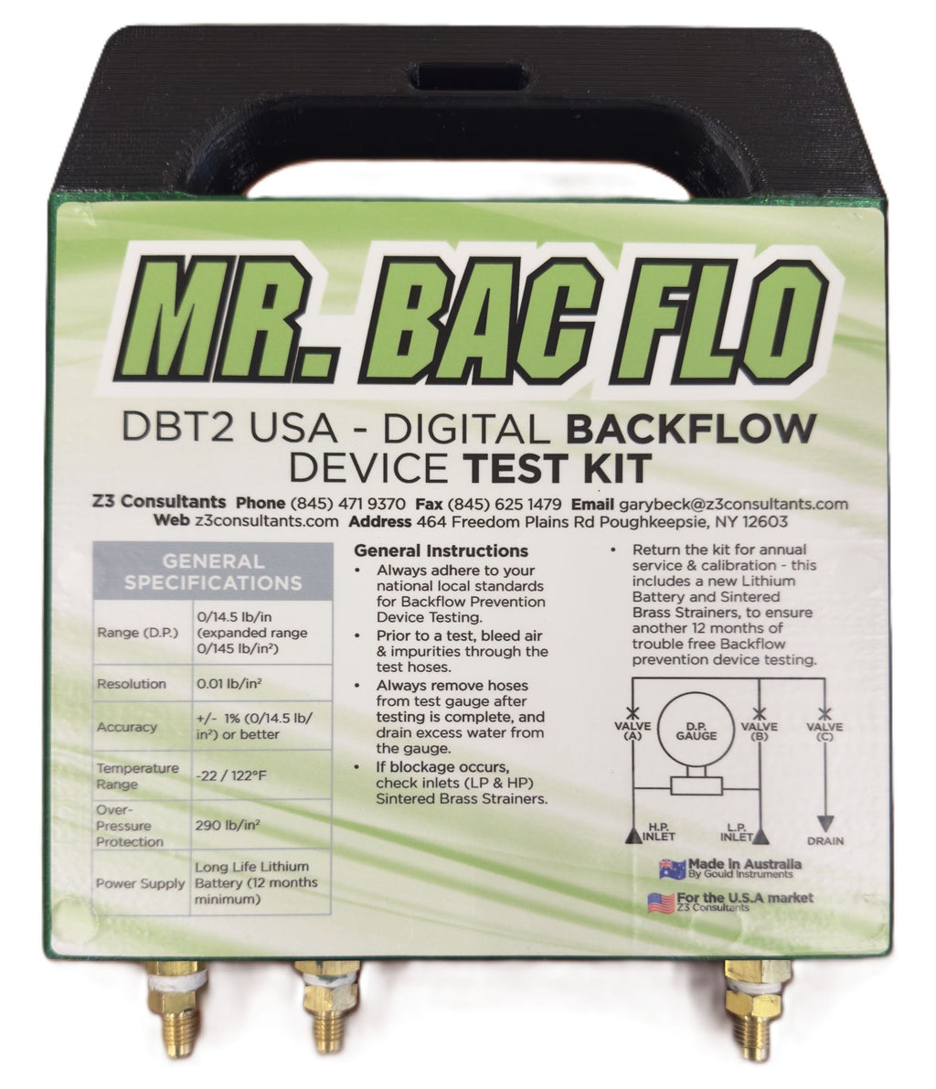 Mr. Bac Flo Digital 3 Valve Gauge Backflow Test Kit