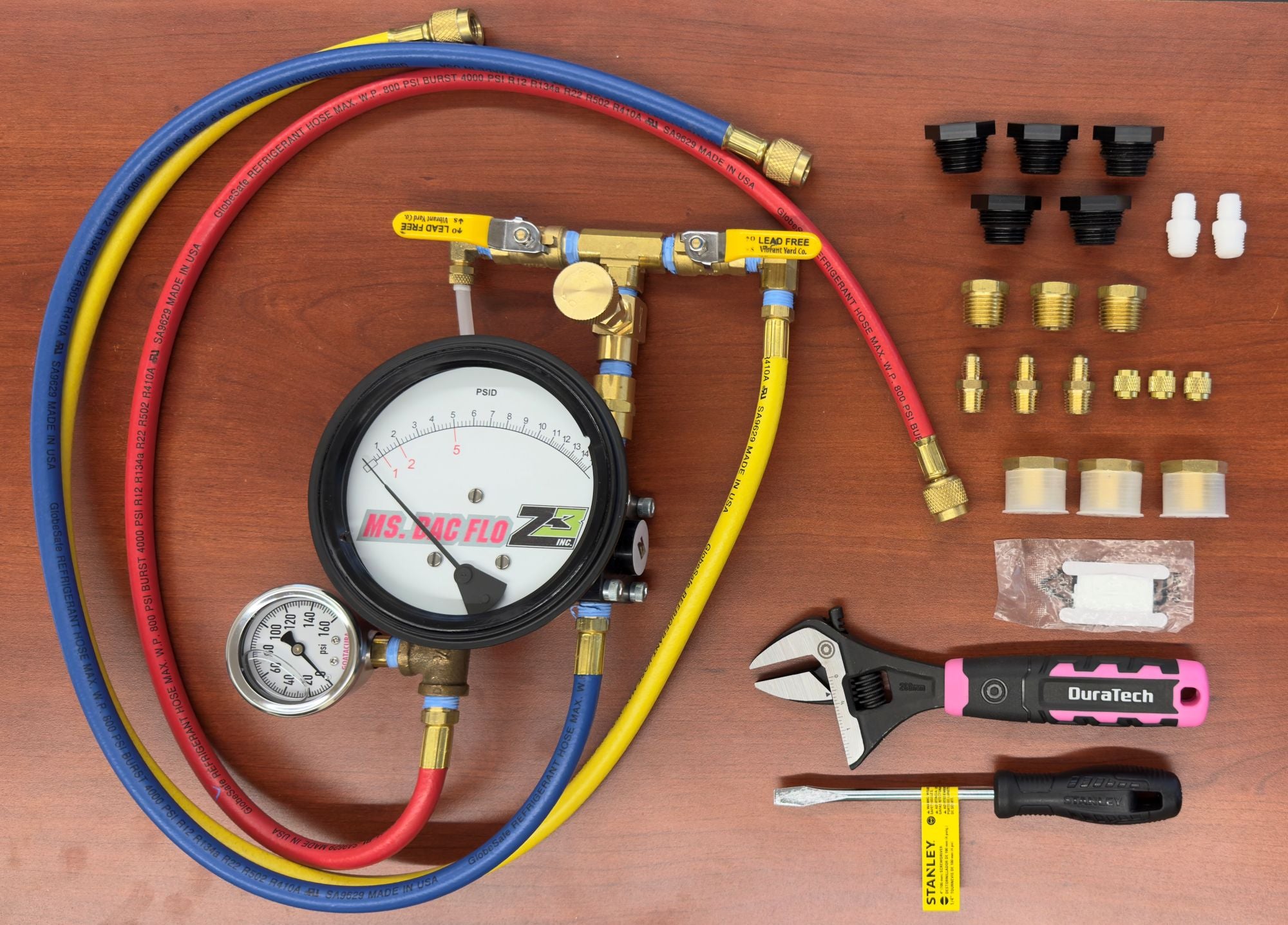 Ms. Bac Flo 3 Valve Gauge Test Kit