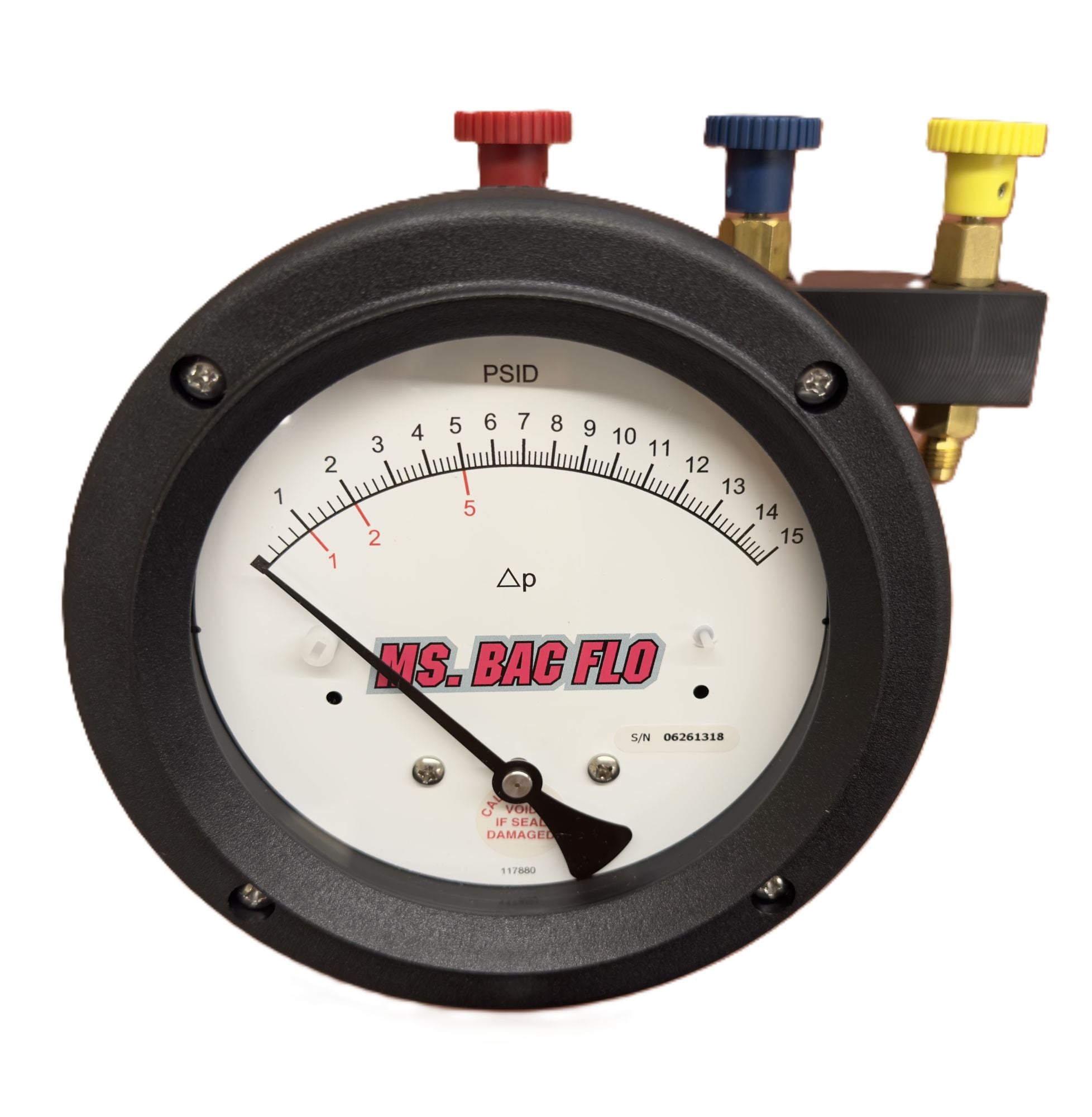 Ms. Bac Flo 3 Valve Gauge Backflow Test Kit with Fittings and Bushings