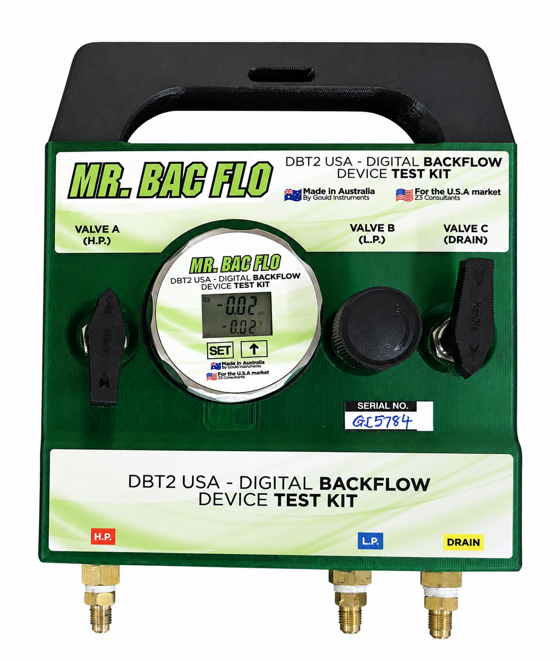 Mr. Bac Flo Digital 3 Valve Gauge Backflow Test Kit