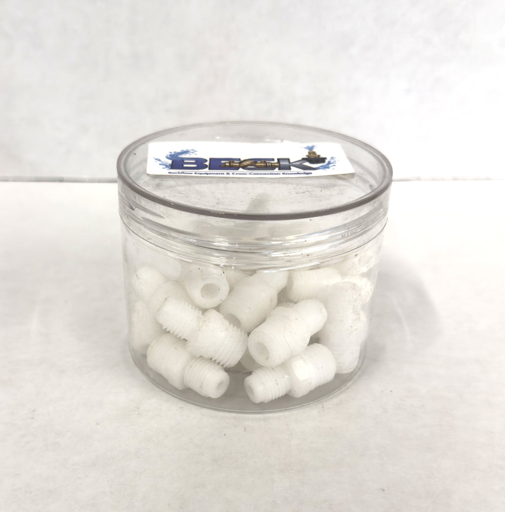 Mr. Bac Flo 1/4 Inch Nylon Backflow Prevention Test Flare Bushings Fittings, White